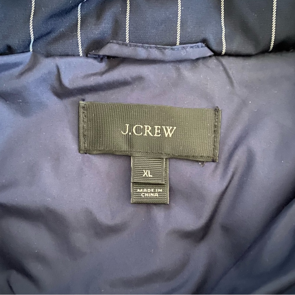 J. Crew Excursion Striped Quilted Down Puffer Vest in Navy Blue - Picture 4 of 4